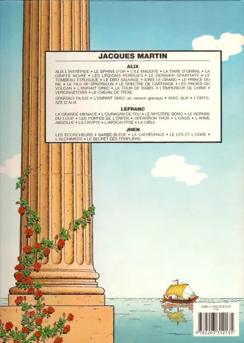 Verso de l'album Alix Tome 13 le spectre de Carthage