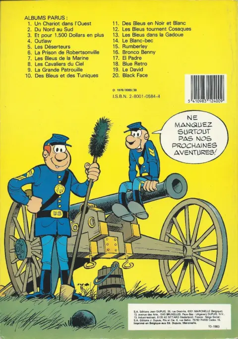 Verso de l'album Les Tuniques Bleues Tome 13 Les Bleus dans la gadoue