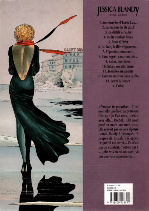 Verso de l'album Jessica Blandy Tome 11 Troubles au paradis