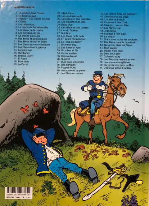 Verso de l'album Les Tuniques Bleues Tome 42 Qui veut la peau du Général ?