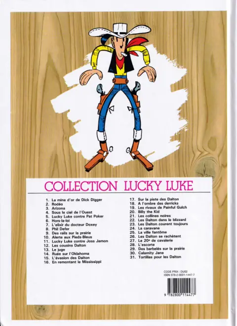 Verso de l'album Lucky Luke Tome 7 L'élixir du docteur Doxey