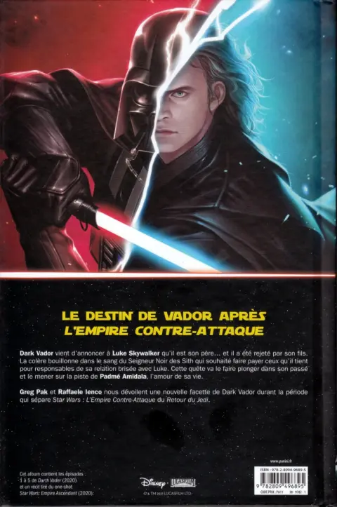 Verso de l'album Star Wars - Dark Vador Tome 1