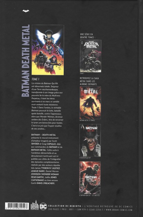 Verso de l'album Batman : Death Metal Tome 1