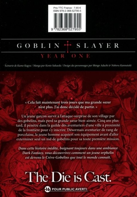 Verso de l'album Goblin Slayer : Year One 1