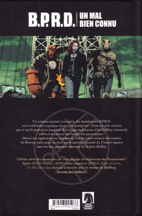 Verso de l'album B.P.R.D. : Un mal bien connu 2