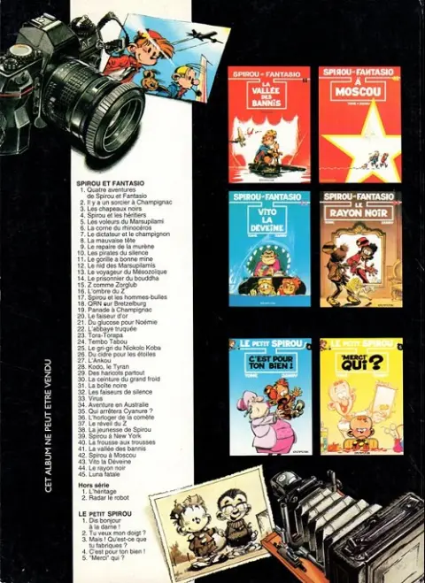 Verso de l'album Spirou et Fantasio Tome 32 Les faiseurs de silence