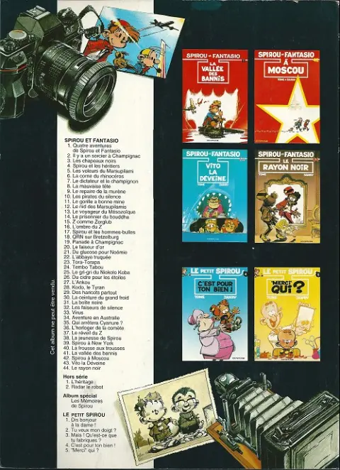 Verso de l'album Spirou et Fantasio Tome 27 L'Ankou