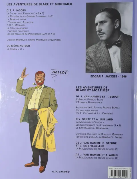 Verso de l'album Blake et Mortimer Tome 11 Les 3 formules du professeur Sato