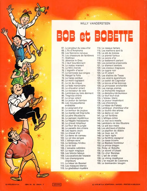 Verso de l'album Bob et Bobette Tome 100 Le cheval d'or