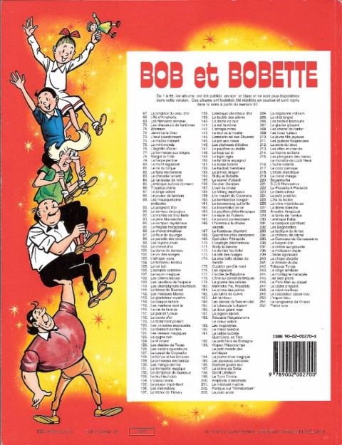 Verso de l'album Bob et Bobette Tome 118 Le cercle d'Or