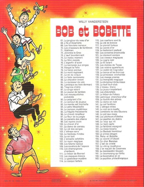 Verso de l'album Bob et Bobette Tome 154 Ricky et bobette