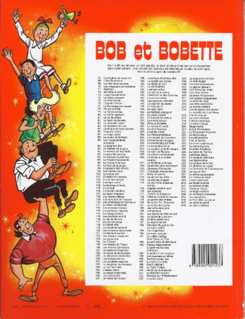 Verso de l'album Bob et Bobette Tome 229 Le tamis de Tamise