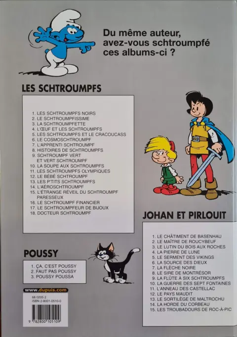 Verso de l'album Les Schtroumpfs Tome 10 La soupe aux schtroumpfs