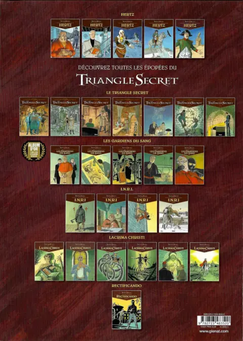 Verso de l'album Le Triangle secret - Hertz Tome 3 Le frère qui n'existait pas