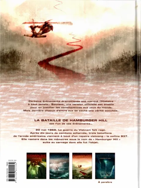 Verso de l'album Complot Tome 3 La Bataille de Hamburger Hill