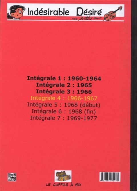 Verso de l'album L'indésirable Désiré Intégrale 4 1966-1967