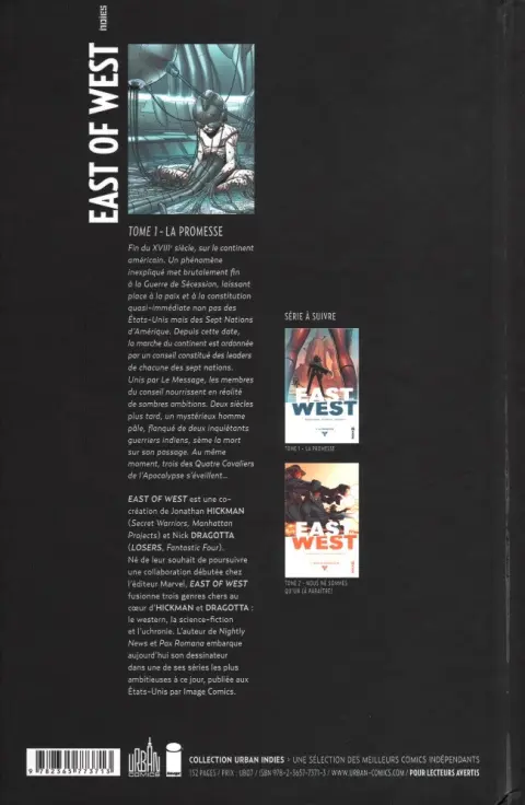 Verso de l'album East of West 1 La Promesse