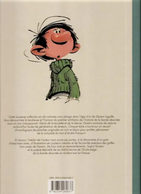 Verso de l'album Gaston Tome 3 Les années 1960-1962