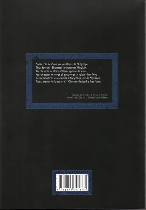 Verso de l'album Herakles Tome 3