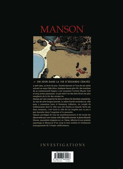 Verso de l'album Manson Tome 1 Un jour dans la vie d'Eduardo Chavez