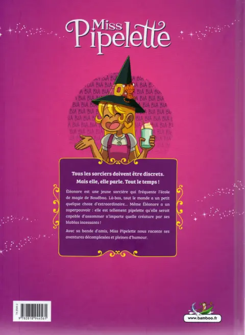 Verso de l'album Miss Pipelette Tome 1 Attention, sorcière bavarde