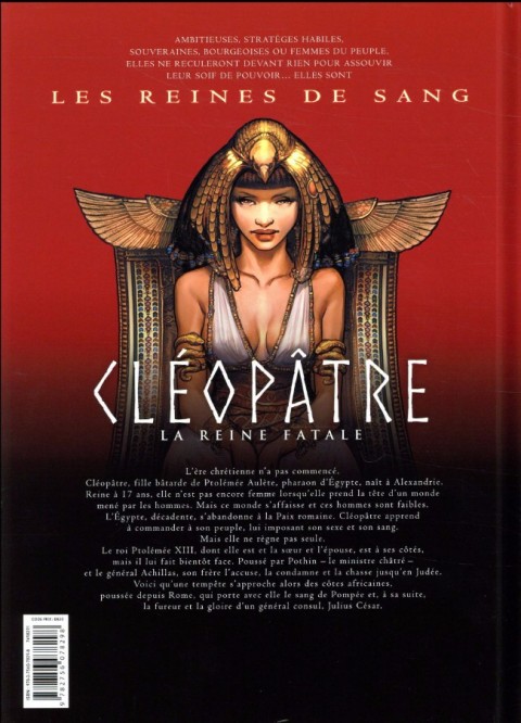 Verso de l'album Les Reines de sang - Cléopâtre, la Reine fatale Volume 1