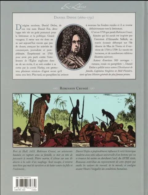 Verso de l'album Robinson Crusoé