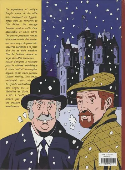 Verso de l'album Les Aventures de Scott & Hasting Tome 1 Le tombeau de Raskhenotep