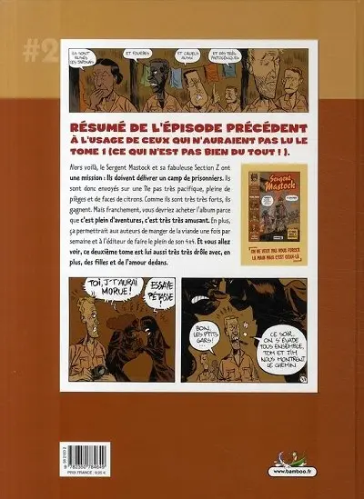 Verso de l'album Sergent Mastock Tome 2 Dans les griffes de l'hydre jaune
