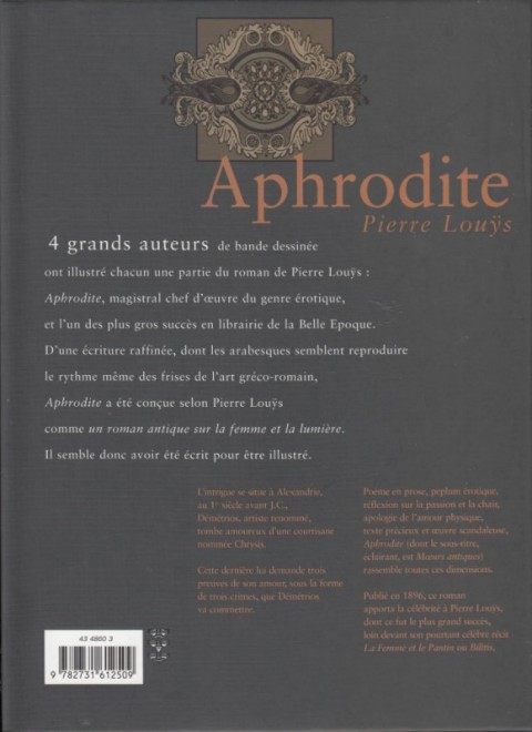 Verso de l'album Aphrodite Vol. I Livre premier