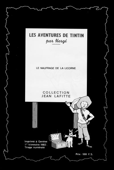 Verso de l'album Tintin Le Naufrage de la Licorne