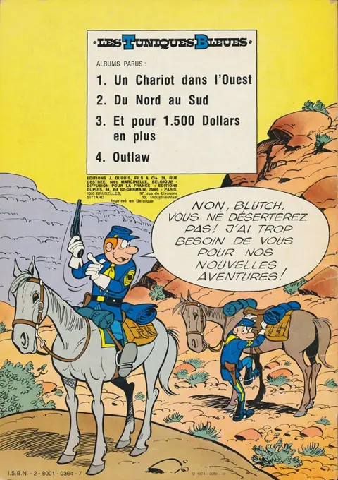 Verso de l'album Les Tuniques Bleues Tome 5 Les déserteurs