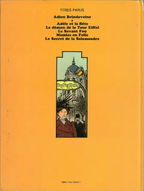 Verso de l'album Les Aventures Extraordinaires d'Adèle Blanc-Sec Tome 3 Le Savant Fou