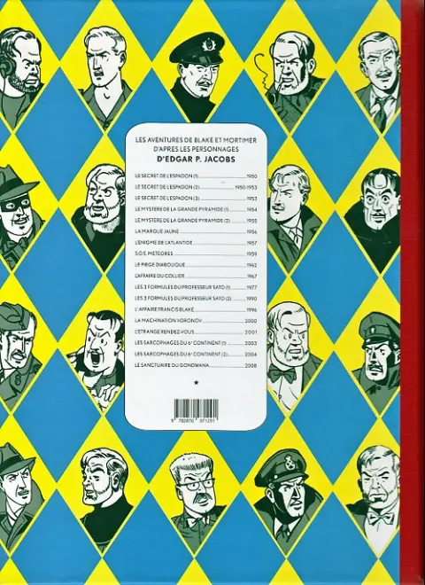 Verso de l'album Blake et Mortimer Tome 10 L'affaire du collier