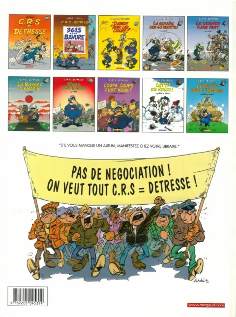 Verso de l'album CRS = Détresse Tome 5 Le dernier rang part