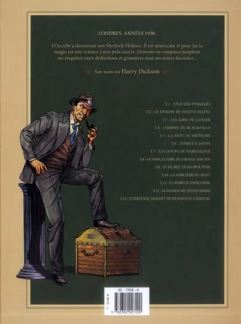 Verso de l'album Harry Dickson Tome 1 L'ile des possédés
