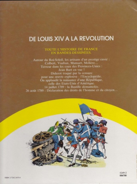 Verso de l'album Histoire de France en bandes dessinées Tome 5 De Louis XIV à la Révolution
