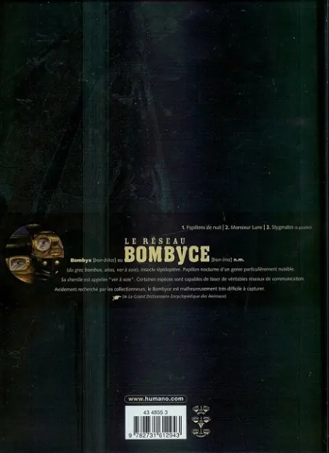 Verso de l'album Le Réseau Bombyce Tome 1 Papillons de nuit