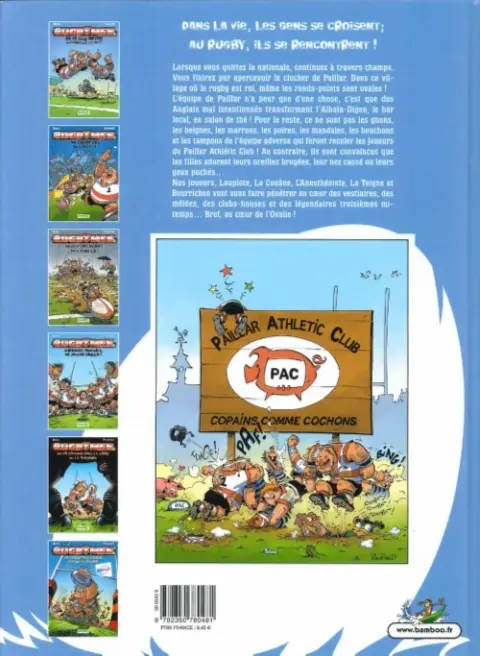 Verso de l'album Les Rugbymen Tome 2 Si on gagne pas, on a perdu !