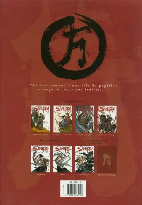 Verso de l'album Samurai Tome 1 Le cœur du prophète