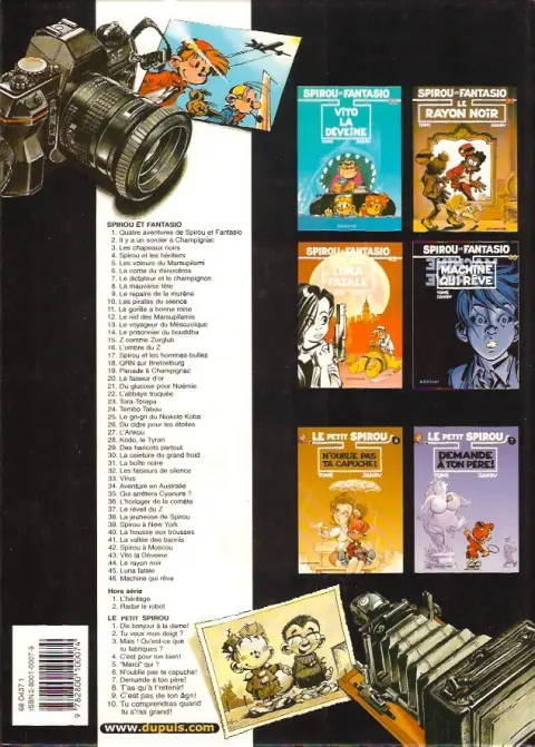 Verso de l'album Spirou et Fantasio Tome 5 Les voleurs du Marsupilami