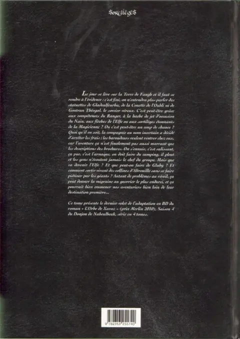 Verso de l'album Le Donjon de Naheulbeuk Tome 13 Quatrième saison, partie 4