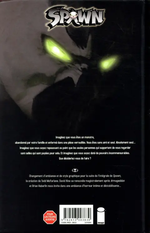 Verso de l'album Spawn Tome 16 Révélations