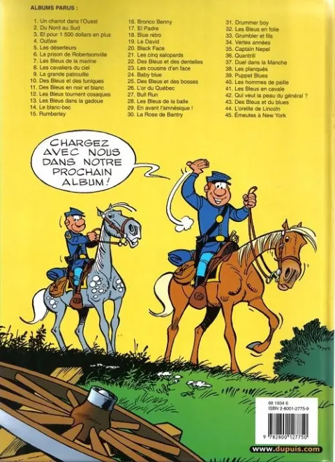 Verso de l'album Les Tuniques Bleues Tome 42 Qui veut la peau du Général ?