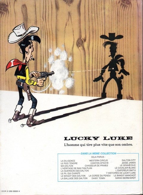 Verso de l'album Lucky Luke Tome 33 Le Pied-Tendre