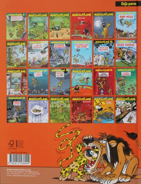 Verso de l'album Marsupilami Tome 15 C'est quoi ce cirque ?