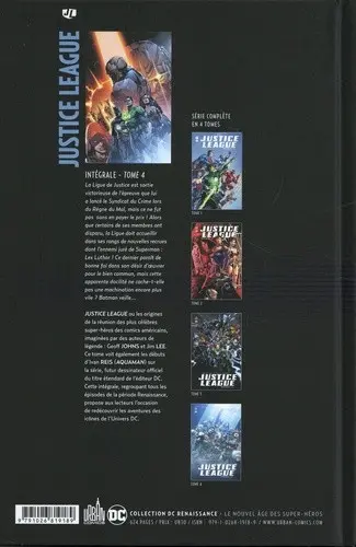 Verso de l'album Justice League Tome 4 Intégrale
