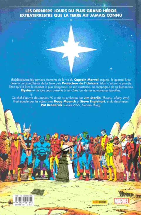 Verso de l'album La mort de Captain Marvel