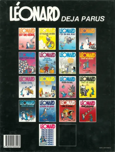 Verso de l'album Léonard Tome 15 Crie, ô, génie !
