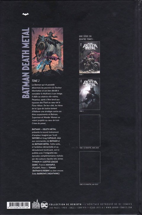 Verso de l'album Batman : Death Metal Tome 2
